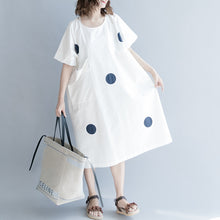 Load image into Gallery viewer, Cute Dot Cotton Long Dresses Women Casual Clothes Q7057A