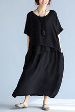 Load image into Gallery viewer, Vintage Plus Size Cotton Maxi Dress Q1657