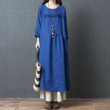 Load image into Gallery viewer, Korea Style Loose Linen Maxi Dresses For Women Q3093