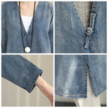 Load image into Gallery viewer, Vintage Loose Blue Denim Dresses Women Cotton Fall Outfits Q1388