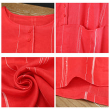 Load image into Gallery viewer, Loose Linen Striped Maxi Dress Women Loose Summer Women Clothes