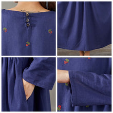 Load image into Gallery viewer, Loose Print Cotton Linen Maxi Dresses Women Casual Clothes 1387