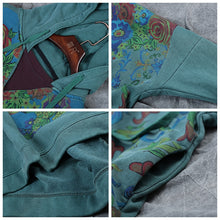 Load image into Gallery viewer, Vintage Loose Hoodie Print Long Fleece Dresses For Women W3370