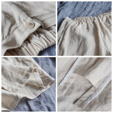 Load image into Gallery viewer, Women Beige Linen Summer Casual Pants Loose Thin Trousers K9523
