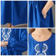 Load image into Gallery viewer, Elegant Pure Color Embroidery Cotton Maxi Dresses For Women 1523