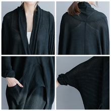 Load image into Gallery viewer, Black Loose Knitted Gown Women Casual Maxi Dresses Q26036