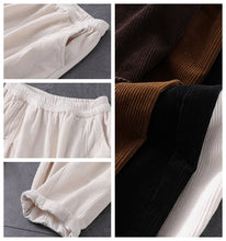 Load image into Gallery viewer, Casual Corduroy Harem Pants, Women Elastic Waist Trousers, Baggy Pants