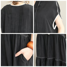 Load image into Gallery viewer, Summer Casual Black Long Dresses Women Loose Clothes Q1175
