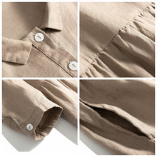 Load image into Gallery viewer, Women's Simple Linen Casual Long Sleeve Dress