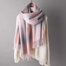 Load image into Gallery viewer, Plaid Tassels Warm Long Scarf Women Accessories Christmas gift Thanksgiving gift