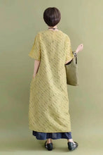 Load image into Gallery viewer, Green Casual Silk Linen Long Wind Coat Q2099