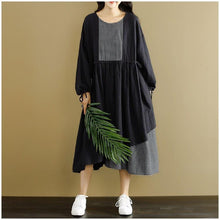 Load image into Gallery viewer, Black Joining Together Casual Dress Women Clothing - FantasyLinen