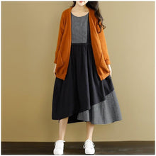 Load image into Gallery viewer, Black Joining Together Casual Dress Women Clothing - FantasyLinen