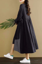 Load image into Gallery viewer, Black Joining Together Casual Dress Women Clothing - FantasyLinen