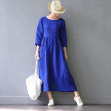 Load image into Gallery viewer, Silk Linen Loose Spring Causel Long Dress Oversize Women Clothes Q2661