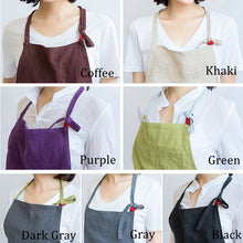 Load image into Gallery viewer, Linen APRON Gift Chef Works Handmade Apron French Style Cross Front With Pockets