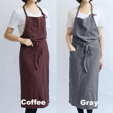 Load image into Gallery viewer, Linen APRON Gift Chef Works Handmade Apron French Style Cross Front With Pockets