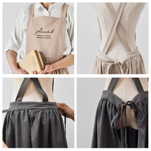 Load image into Gallery viewer, Cotton Linen Cross Back Apron Gift Chef Works Handmade Apron A1303