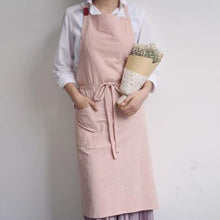 Load image into Gallery viewer, Full Length Cotton Linen Apron Barista Cafe Waitress Bar Bakery Catering Uniform Painter Florist Gardener Workwear A1302 - FantasyLinen