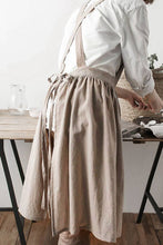 Load image into Gallery viewer, Cotton Linen Cross Back Apron Gift Chef Works Handmade Apron A1303