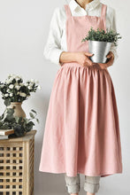 Load image into Gallery viewer, Cotton Linen Cross Back Apron Gift Chef Works Handmade Apron A1303