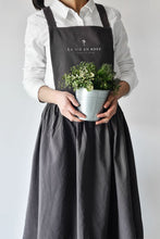 Load image into Gallery viewer, Cotton Linen Cross Back Apron Gift Chef Works Handmade Apron A1303