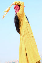 Load image into Gallery viewer, Embroidered Linen Dresses Long Sleeve Linen Caftans Gown For Fall/Winter - FantasyLinen