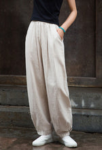 Load image into Gallery viewer, Autumn Linen Pants, Women Long Pants,Causel Women's Autumn Cotton Pants, Vintage Solid Color Linen Pants