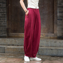 Load image into Gallery viewer, Autumn Linen Pants, Women Long Pants,Causel Women's Autumn Cotton Pants, Vintage Solid Color Linen Pants