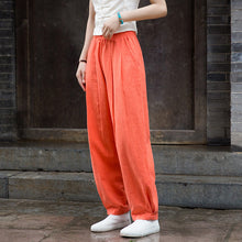 Load image into Gallery viewer, Autumn Linen Pants, Women Long Pants,Causel Women's Autumn Cotton Pants, Vintage Solid Color Linen Pants