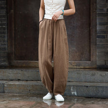 Load image into Gallery viewer, Autumn Linen Pants, Women Long Pants,Causel Women's Autumn Cotton Pants, Vintage Solid Color Linen Pants