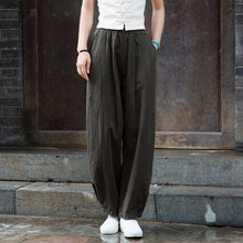 Load image into Gallery viewer, Autumn Linen Pants, Women Long Pants,Causel Women's Autumn Cotton Pants, Vintage Solid Color Linen Pants