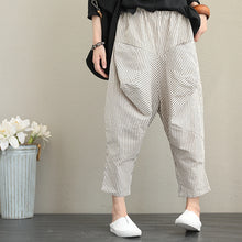 Load image into Gallery viewer, Vintage Casual Striped Cotton Linen Pants Women Fall Trousers