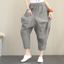 Load image into Gallery viewer, Vintage Casual Striped Cotton Linen Pants Women Fall Trousers