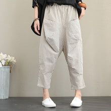 Load image into Gallery viewer, Vintage Casual Striped Cotton Linen Pants Women Fall Trousers