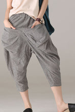 Load image into Gallery viewer, Loose Striped Harem Pants Women Cotton Linen Trouser
