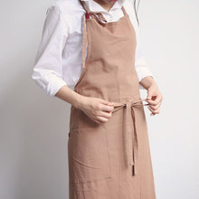 Load image into Gallery viewer, Full Length Cotton Linen Apron Barista Cafe Waitress Bar Bakery Catering Uniform Painter Florist Gardener Workwear A1302 - FantasyLinen