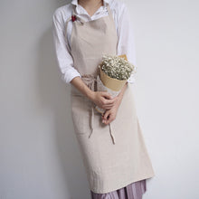 Load image into Gallery viewer, Full Length Cotton Linen Apron Barista Cafe Waitress Bar Bakery Catering Uniform Painter Florist Gardener Workwear A1302 - FantasyLinen