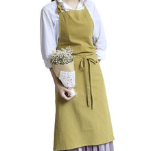 Load image into Gallery viewer, Full Length Cotton Linen Apron Barista Cafe Waitress Bar Bakery Catering Uniform Painter Florist Gardener Workwear A1302 - FantasyLinen