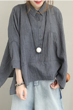 Load image into Gallery viewer, Loose Casual Cotton Shirt Women Blouse For Autumn Q1357