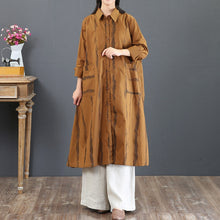 Load image into Gallery viewer, Fashion Vintage Striped Loose Cotton Shirt Women Casual Blouse 5777