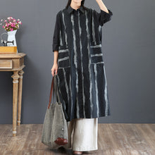 Load image into Gallery viewer, Fashion Vintage Striped Loose Cotton Shirt Women Casual Blouse 5777