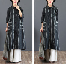 Load image into Gallery viewer, Fashion Vintage Striped Loose Cotton Shirt Women Casual Blouse 5777