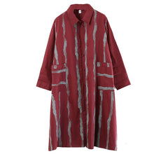 Load image into Gallery viewer, Fashion Vintage Striped Loose Cotton Shirt Women Casual Blouse 5777