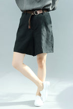 Load image into Gallery viewer, Linen Casual Wide Leg Shorts With Belt Women Trousers K2857