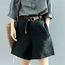 Load image into Gallery viewer, Linen Casual Wide Leg Shorts With Belt Women Trousers K2857