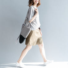 Load image into Gallery viewer, Linen Casual Wide Leg Shorts With Belt Women Trousers K2857