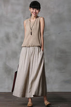 Load image into Gallery viewer, Summer Women Casual Wide Leg Dress Pants Cropped Trousers K7054