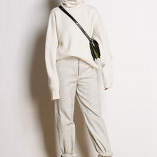 Load image into Gallery viewer, Sweater for Women, Casual Cropped Sweater, White Turtleneck Sweater