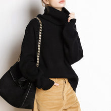 Load image into Gallery viewer, Sweater for Women, Casual Cropped Sweater, White Turtleneck Sweater